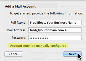 Apple Mac Computer SSL secured POP3 email account settings