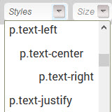CK Editor parapraph alignment styles