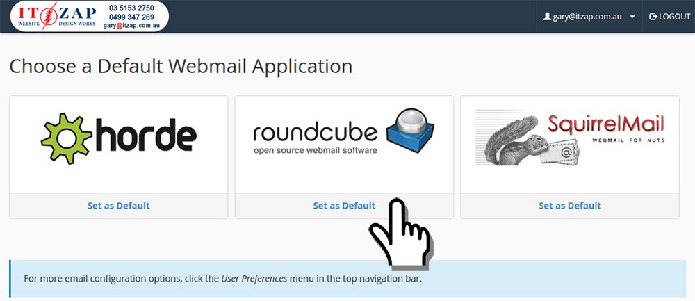 Roundcube is recommended as the best Webmail application